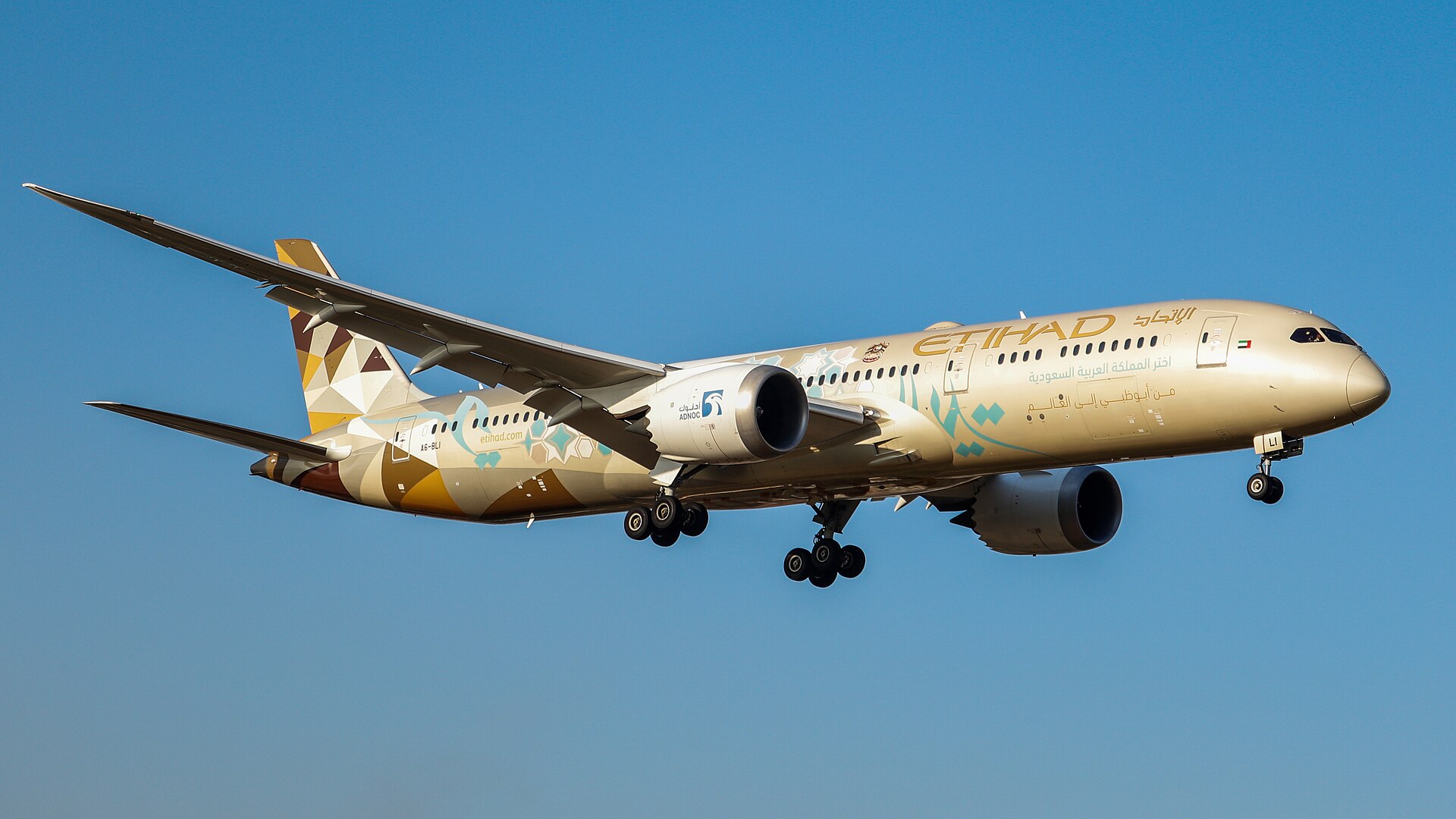 طائرة بوينغ 787 دريملاينر لطيران الاتحاد في الأجواء